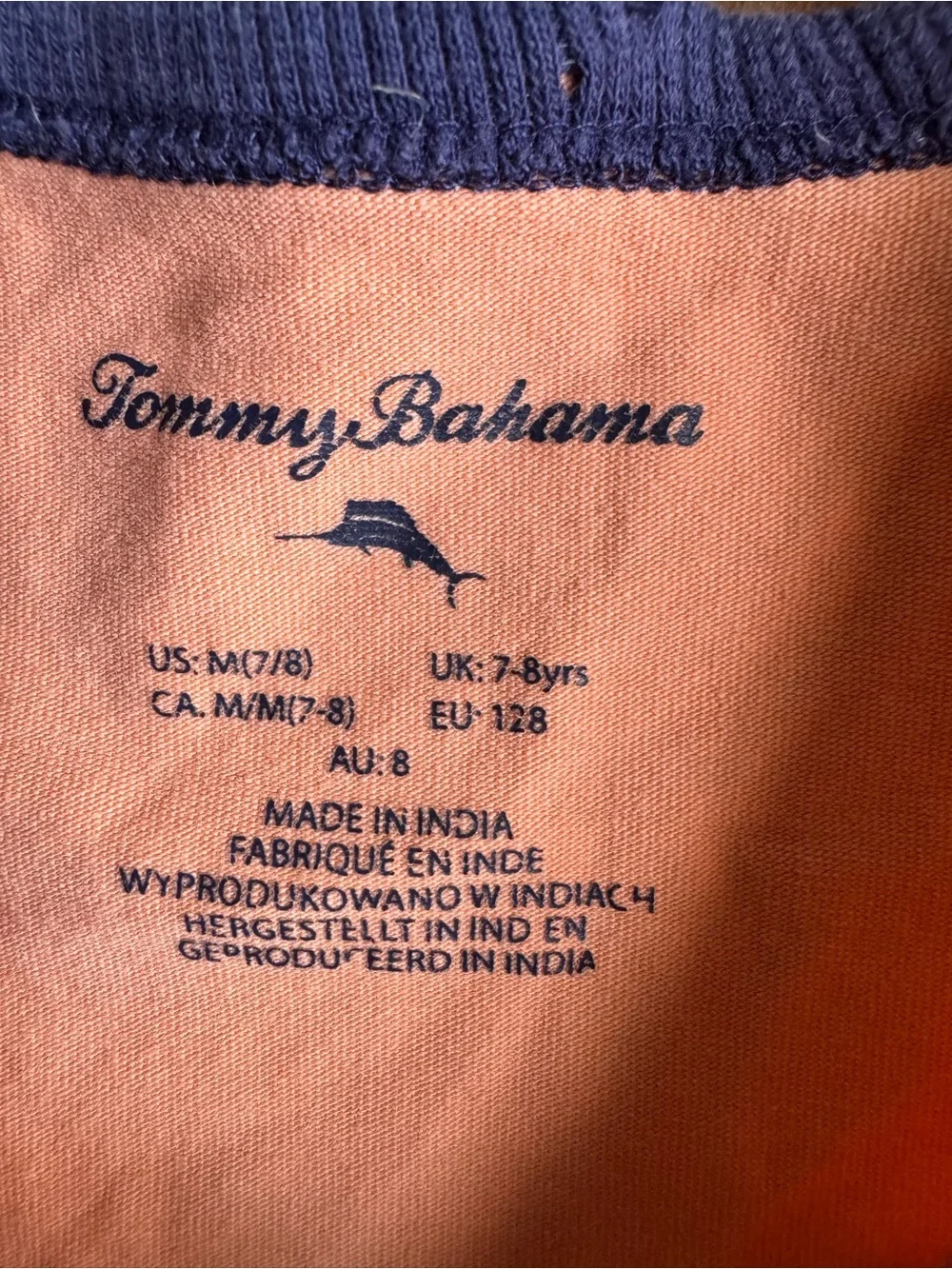 Tommy Bahama Kids Shark Tank Tops - Peach & Navy